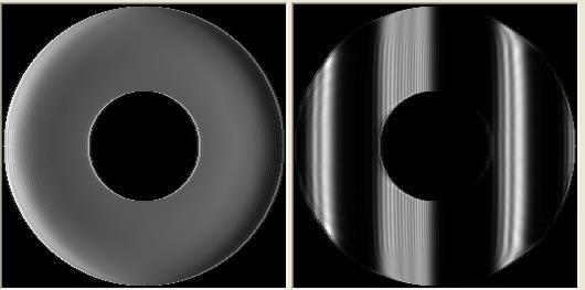 appear as dark, wide lines when the defocused light is viewed through the ocular. As the grating moves closer to the focal plane, fewer lines are visible, and they become wider.