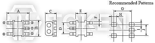 Configurations & Dimensions Configurations & Dimensions (TCB5F) Type A (max) B (max) C (max) D E F G H I J TCB5F 6.9 6.9 4.4 4.0 3.8 0.