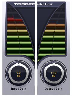 LEVEL CONTROLS: The VPS MBS level meters and gain controls In/Out Gains: The two gain knobs are used for controlling the input and output levels of the audio signal. The standard setting is 0dB i.e. no change.
