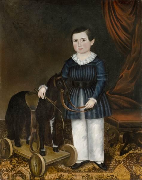 Joseph Whiting Stock (American, 1815 1855) Willard T. Sears (1837 1920) with a Horse Pull Toy, ca.