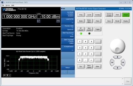 Soft Front Panels for RF Analysis / Generation One Button Measurements Analysis Built-in measurements such as TOI, CCDF, ACPR, OBW, channel power, transmit power, and spectral mask Works with NI PXI