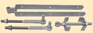 Each set includes one 12, 18, or 24 8312 central eye top strap, adjustable bottom gate fitting and two pins (either 8800 or 8317).