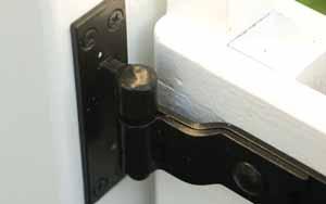 space between gate and post for each size of hinge.