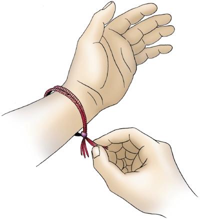 FRIENDSHIP BRACELET You will learn about sharing when you make a friendship bracelet. Make two and give one to your special friend. yarn or string, tape Do you know whom you're going to share with?