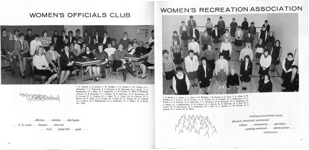 WOMEN'S OFFICIALS CLUB WOMEN'S RECREATION ASSOCIATION I. V. Emrich, 2. S. Grimm, 3. W. Wolfley, 4. R. Puszcz 5. Alexander, 7. C. Robertson 8 1 Erickson 9 D M,. M. Nlelch, 6. L. Roschiatore, 12. J.