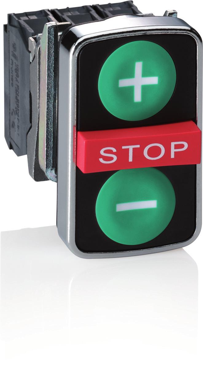 the push button by selecting caps with appropriate markings for your specifi c applications > Gain in space and simplicity 66% time savings when installing a 3-function product Gain space on your