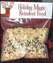 Staple topper over bag opening Reindeer food Snack size bags Oatmeal Glitter (choice of