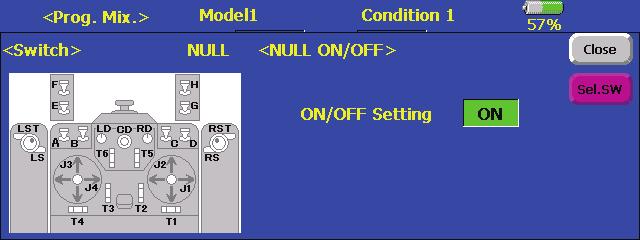 [ON/OFF SETUP] is set to ON, mixing is always on and when [ON/OFF SETUP] is set to OFF, mixing is turned off.