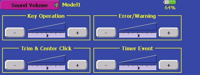 When the [Exit] button is pressed, mode change is ended. Volume modification The volume can be set according to the type of sound.