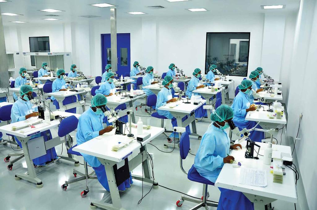 Manufacturing Aurolab s integrated drug and device manufacturing facility covers 155,000 square feet; with 15,000 square feet of clean room.