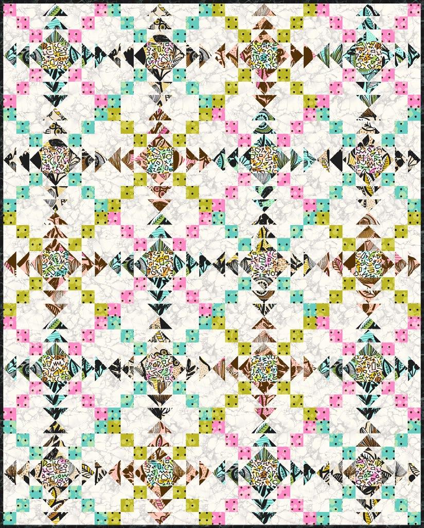 Featuring Erin McMorris Intermix Inspired by the flying geese design found in each block, this quilt mimics what a whole variety of flocks might look like, crossing paths and flying across the sky in