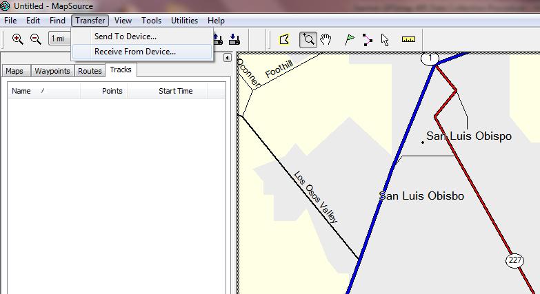 Ensure GPSmap 495 is shown under Device and Tracks is