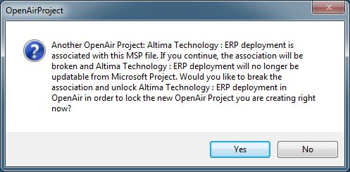 Once you have updated that file, you can push it to the same project file in OpenAir. Refer to Pull OpenAir Project to Microsoft Project. 10.