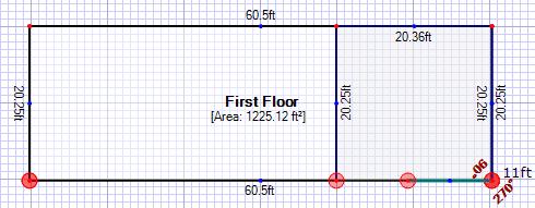 On Top of Living Area with Auto Complete Turned Off Drawing garages over a floor (notice negative square