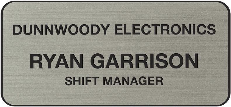 Engraved Plastic Name Badges Engraved Plastic Name Badges Crisp and clear engraving makes these badges easy to