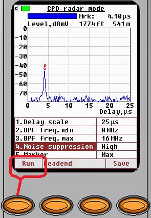 <Enter>ing High suppression mode Please note that now a single scan through the full range of time delay for CPD signals may take long up to 180 seconds.