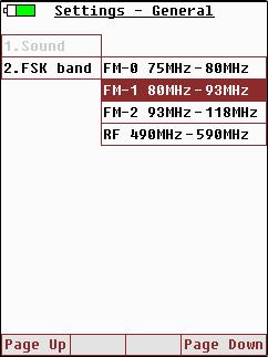 When starting the Quiver for the first time, the user might have to select the FSK band first. Typically the Quiver will be set in the factory to the required band and FSK data carrier frequency.