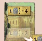 Level Bonus At the left next to the white tower are 4 Level Tiles. These award a bonus to the first player who fulfills a Commission for the corresponding Tower height.