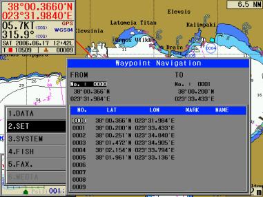 2. SET UP 2.1 Navigation Set Up 2.1.1 How to set up a waypoint navigation This function is used when the vessel navigates between two waypoints registered in '1.4.