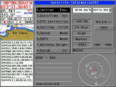 3. System 3.1 Satellite Information This is to set up the related information on GPS and necessary for navigation.