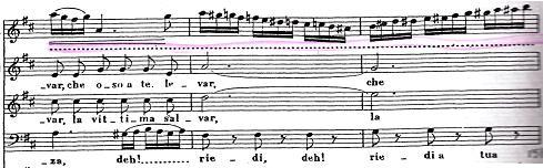 Bellini - I Puritani, BMG Ricordi, Roma, 2006, actul I, Finale I, Scena VIII, Aria Elvirei: Son vergin vezzosa, p. 99, ms.