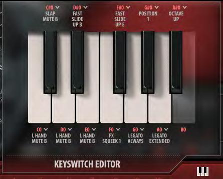 Keyswitch Editor Use the Keyswitch Editor to assign specific samples and articulation controls to the keys of the lowest octave (C0 B0).