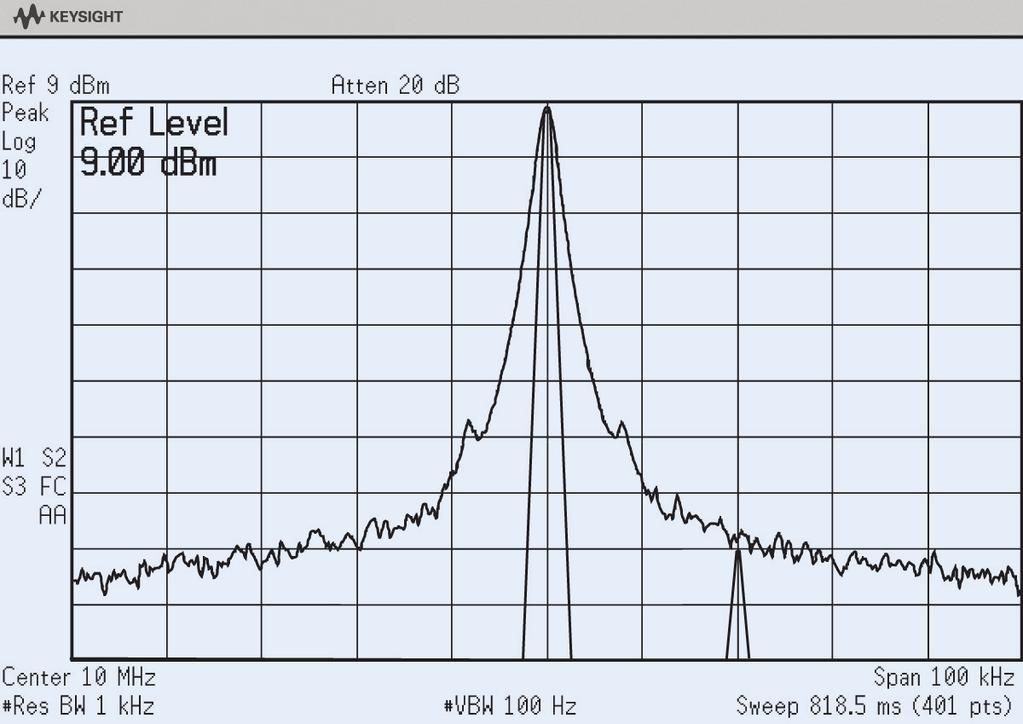 17 Keysight Spectrum Analysis Basics Application Note 150 Figure 2-12a. Phase noise performance can be optimized for different measurement conditions Figure 2-12b.