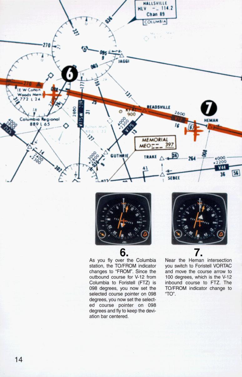 -- 6. As you fly over the Columbia station, the TO/FROM indicator changes to "FROM.