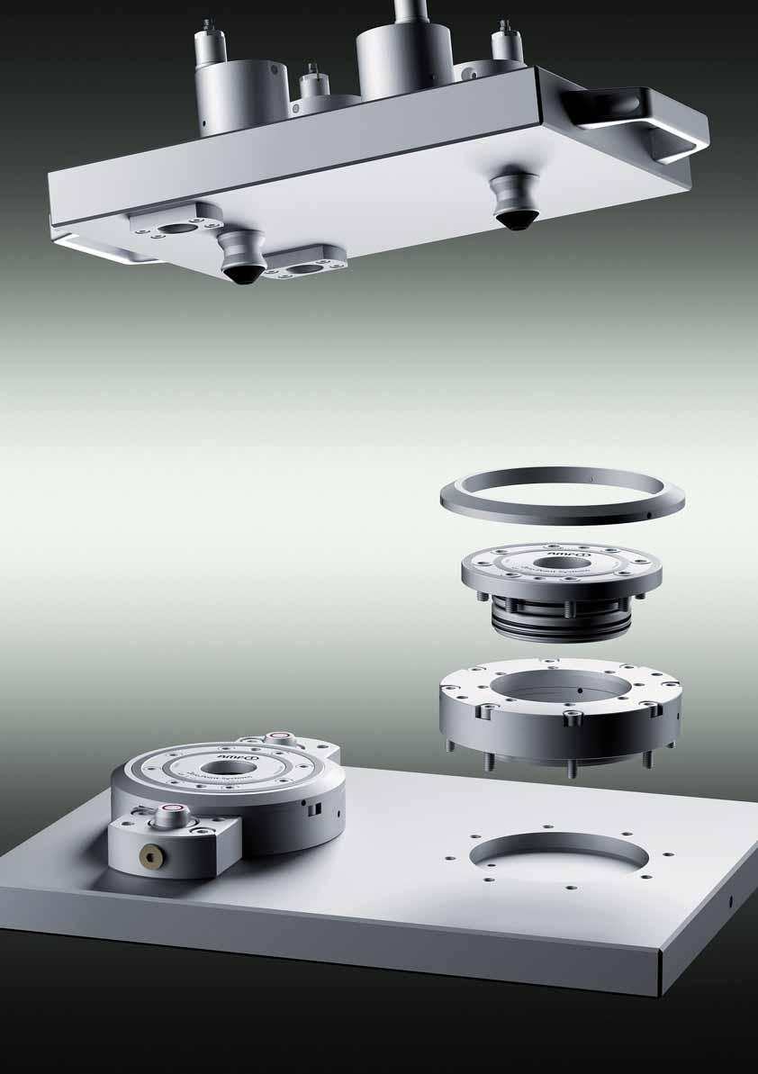 SIMPLIFIED INSTALLATION IN THE BODY - THE INSTALLATION CLAMPING MODULE AS FLANGE VERSION The flange version of the installation clamping module has a centring ring on the underside.