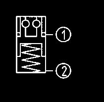 This is opened pneumatically (1) and mechanically locked through spring force. To achieve the specified pull-in and locking forces, it must be briefly retensioned pneumatically (turbo) (2).