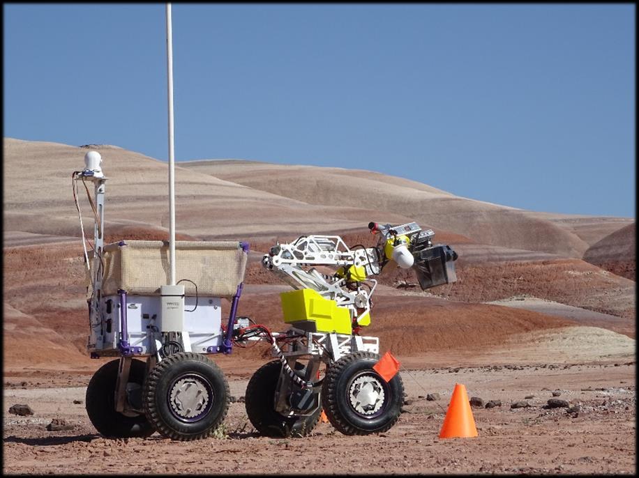 Extreme Retrieval and Delivery The rover is driven through rough terrain, and picks up