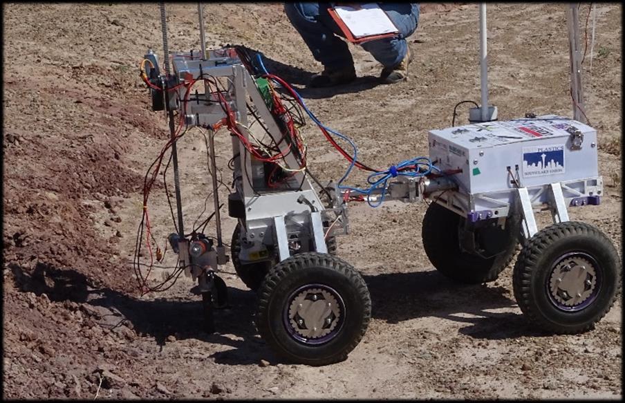 Science Cache The rover takes measurements at various sites, and drills into the soil to