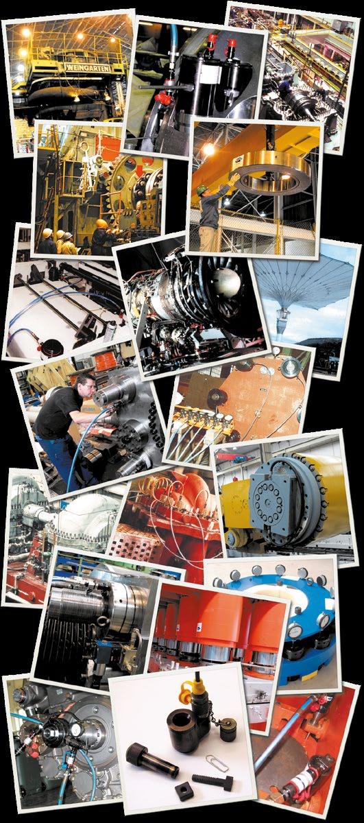 Examples of Applications General mechanical engineering Turbines, compressors,