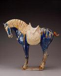 Horse from a Tomb Retinue, 8 th century T ang Dynasty China Earthenware, glaze H: 20 inches W: 20 inches D:7 inches Wealthy Chinese families competed to buy the most beautiful tomb figures.