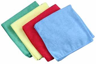All cloths are packed 12 per case. 16" x 16" Blue Microfiber Cloth 12872 2.0.42 12 16" x 16" Green Microfiber Cloth 12874 2.0.42 12 16" x 16" Yellow Microfiber Cloth 12876 2.0.42 12 16" x 16" Red Microfiber Cloth 12878 2.