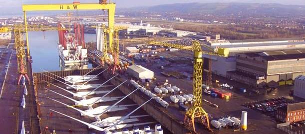 Vessels Figure N: Picture of an offshore wind construction port at Belfast, Harland and Wolff. (Source: UK Offshore Wind Ports Prospectus).