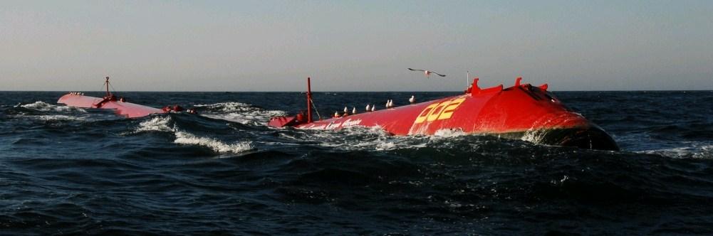 Figure J: Photograph of Pelamis Wave Power device (Source: Pelamis Wave Power) There is a need for more performance data and operating experience to feed into the overall development cycle,