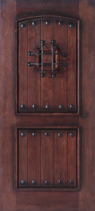 FACTORY-FINISHED All Cavalier doors are custom factory-finished. Doors are stained and highlighted to create that authentic aged look, bringing out the natural characteristics of the Mahogany wood.