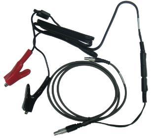 Chapter III: S9 III standard accessories Auxiliary cable External power supply cables can be ordered and used to connect an external battery (red and black clips) to the receiver (small 5-pin LEMO):
