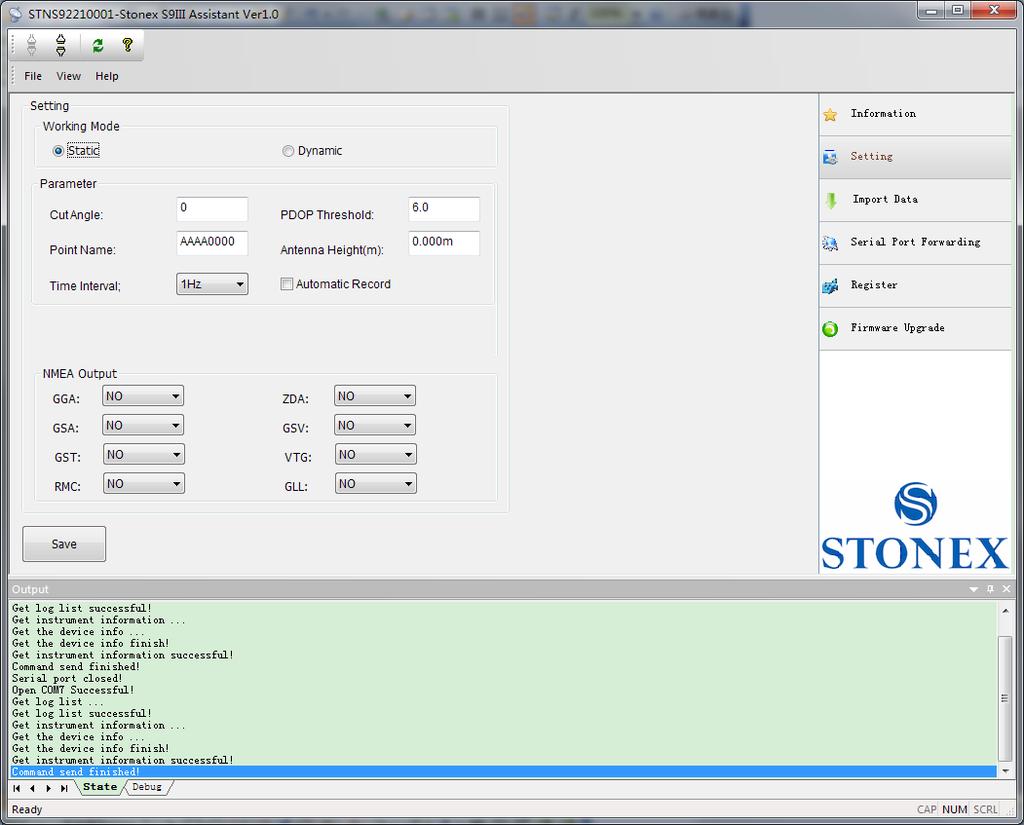 Chapter V: Stonex Assistant for S9 III Fig. 5.