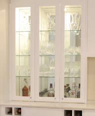 BARPANELS Enhance the overall look by keeping the same pattern as the doors throughout. Bar panels are available with any number of patterns. WINE RACKS Have wine close and handy.