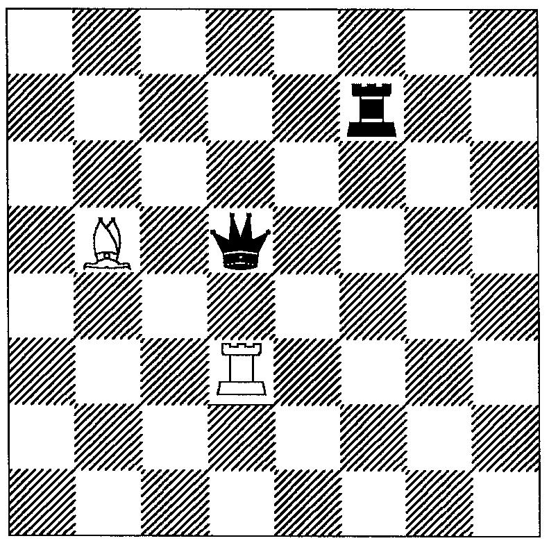There are no rooks, bishops, or queens in Diagram. R, B, Q, r, b, q all = 0 The white knight on a has two captures. The white knight on e has four captures. N = 2+4 = 6.