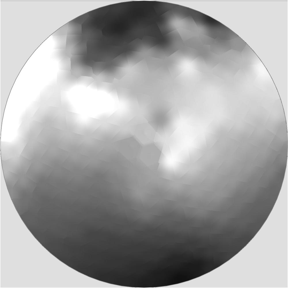 Väljalõige pilvise taeva taustal pildistatud aukudega musta värvi paneelist (a) ja aukudest võetud pikslite väärtuste interpoolimise abil taastatud taeva kujutis (b).