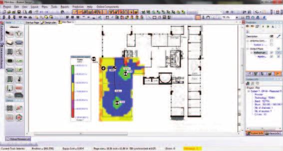Floor plans of the site can be imported straight to the software as well as the level of base station signal at the site.