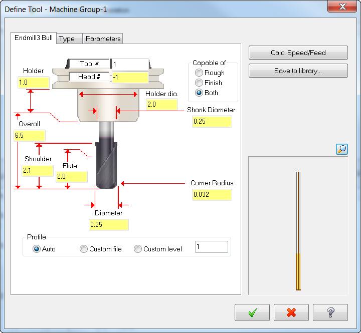 Mill/Router Tool Improvements Improved Tool Preview Zoom Functionality A new Zoom button on the Define Tool dialog box quickly focuses on the tool s cutting portion and lets you see details on very