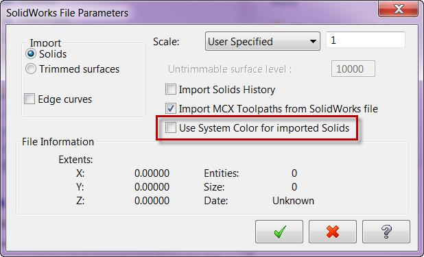 Override Solid Face Color on Import This new option, located in File, Open, Options or Settings,