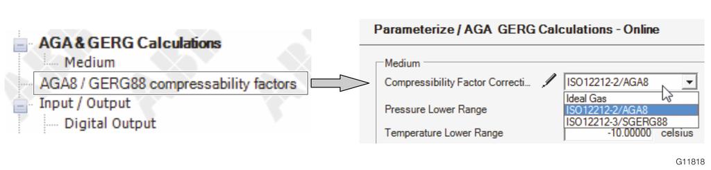 Media type Calculation method Description Hot Water Calc. From T The density is calculated in accordance with IAPWS-IF97 using the measured temperature value from the internal temperature sensor.