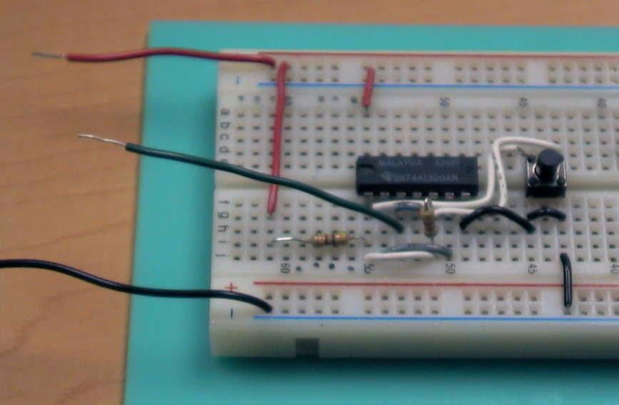 Figure 1.4 Example Breadboard Circuit It is very important that you know how to take voltage and current measurements, especially when prototyping a circuit. As shown in Figure 1.