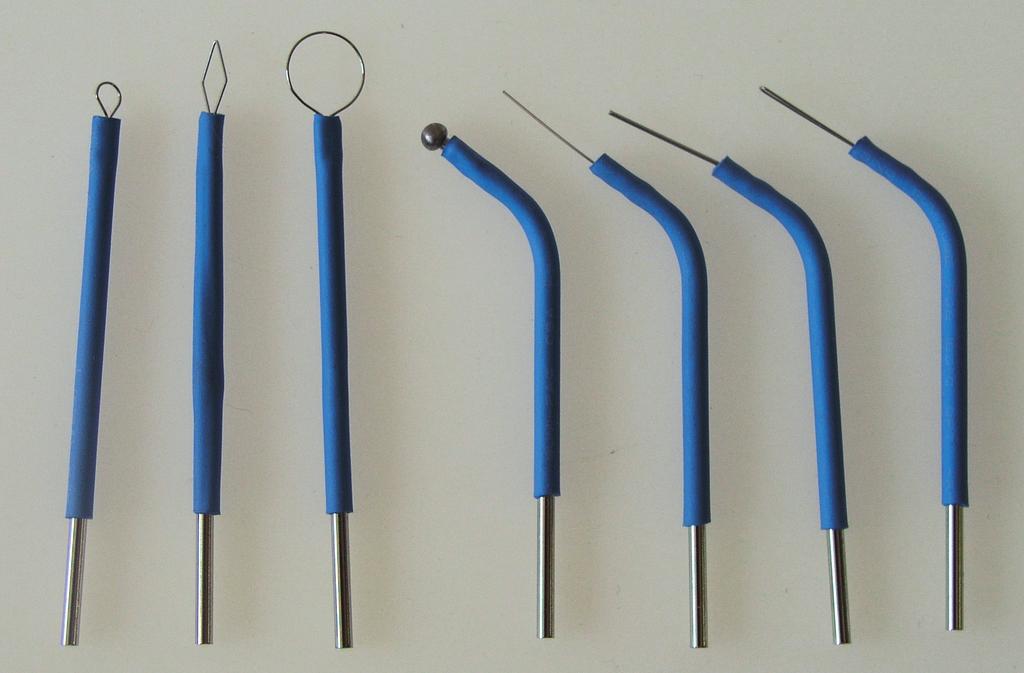 Electrode Styles Ball end: These are best for hemostasis purposes. Loop end: These electrodes work nicely with skin tumors or gingival hyperplasia. The loop encircles and slices through tissue.