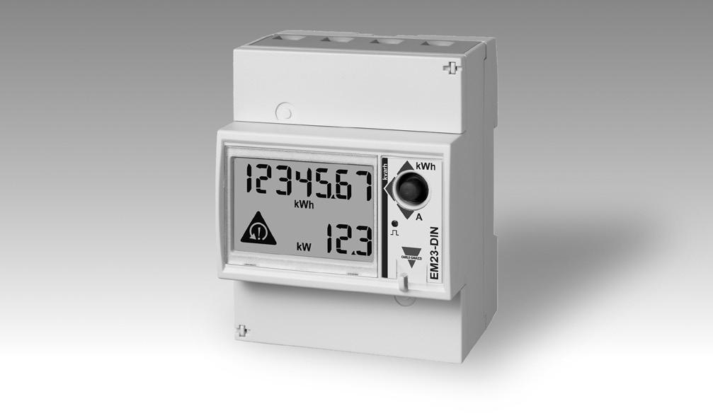 Energy Management Energy Meter Type EM23 DIN Certified according to MID Directive (option PF only): see how to order below Other version available (not certified, option X): see how to order on the